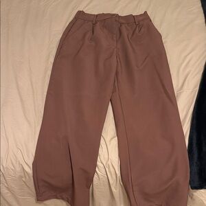 Wide Leg Brown Trousers